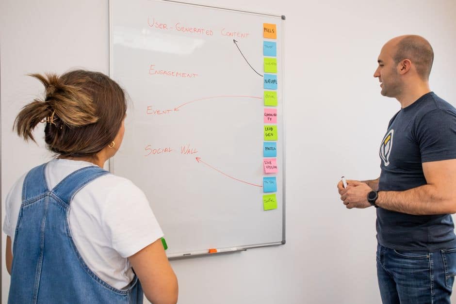 Equipo revisando cómo se conectan SEO, AEO y GEO en una estrategia digital